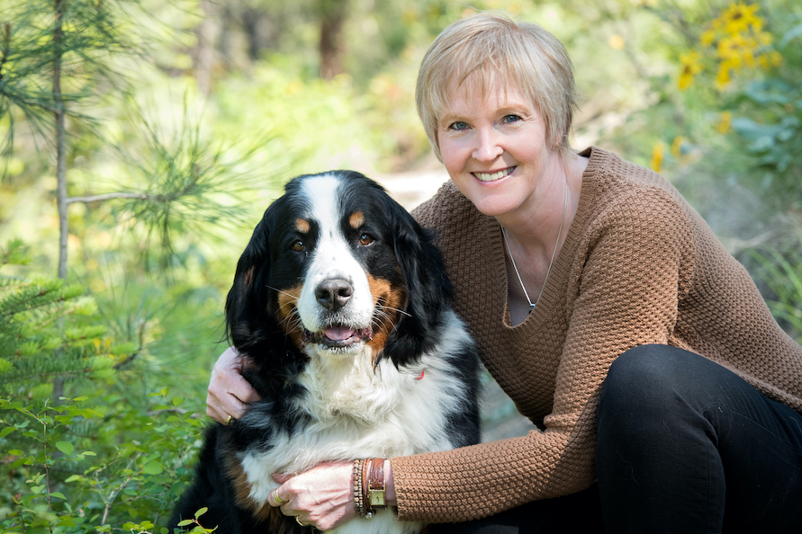 Shelley Price Draper with her bernese mountain dog, Chloe